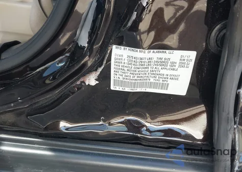 2017 Acura Mdx Advance Package from USA, damaged, VIN 5FRYD4H86HB026879